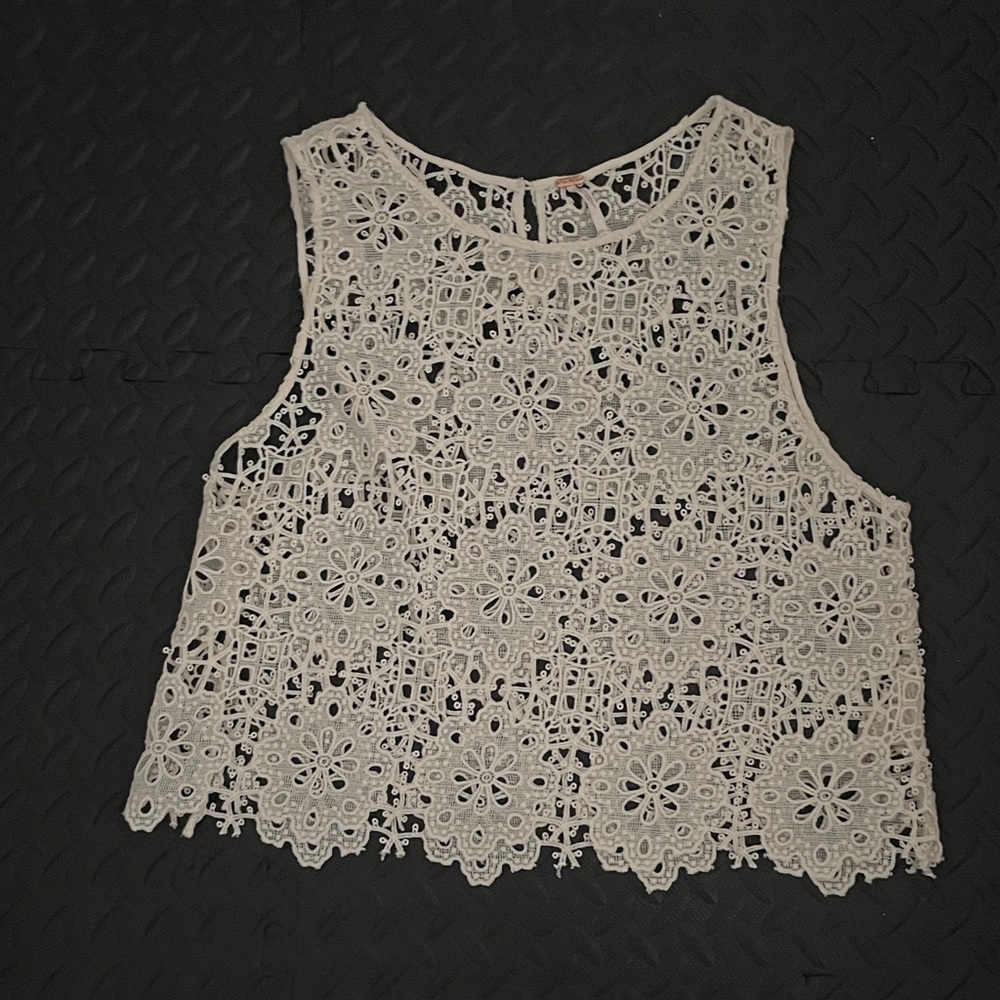 Free People Lace Tank Top - Cream